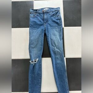 Madewell Jeans, 10inch high rise skinny jeans, Drop-step hem